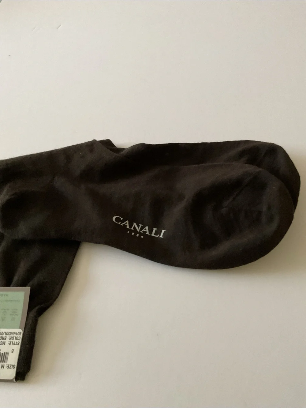 CANALI MENS WOOL SOCKS MID CALF BROWN SIZE MEDIUM NWT